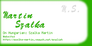 martin szalka business card